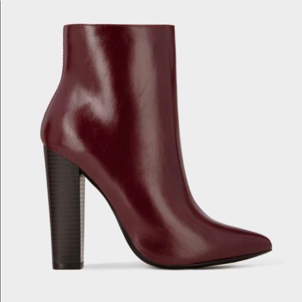 Burgundy booties